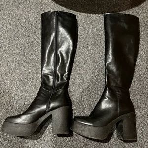 Knee High Platform Heeled Boots